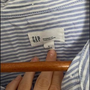 Blue and white button up